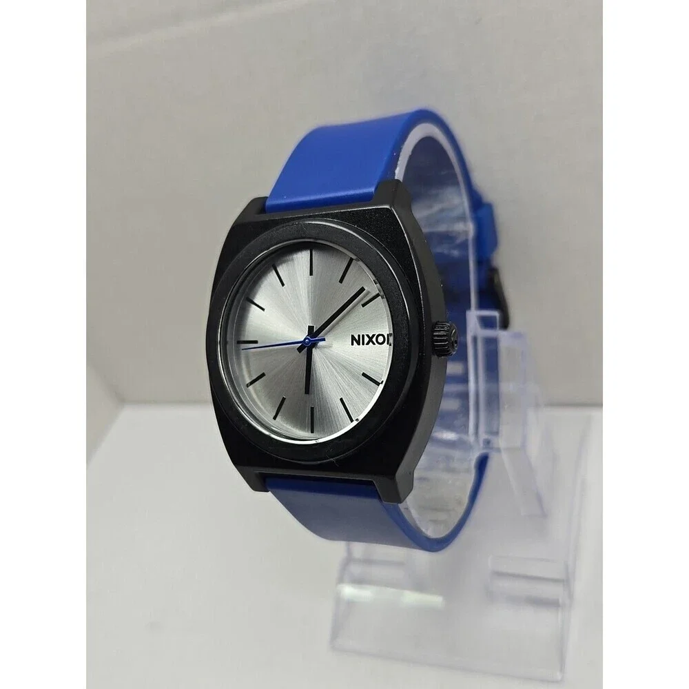 Nixon The Time Teller P Minimal 39mm Watch Blue Black Silver Unisex New Battery
